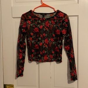 Forever 21 mesh floral top